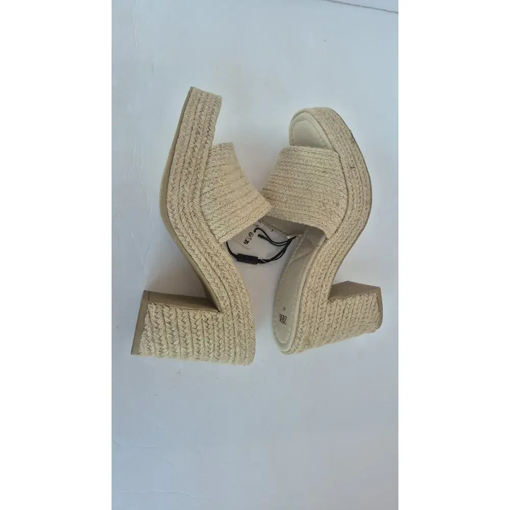 Zara Jute Chunky Platform Sandals w/ Airfit Cushioned Insoles Size 42 (US 11)